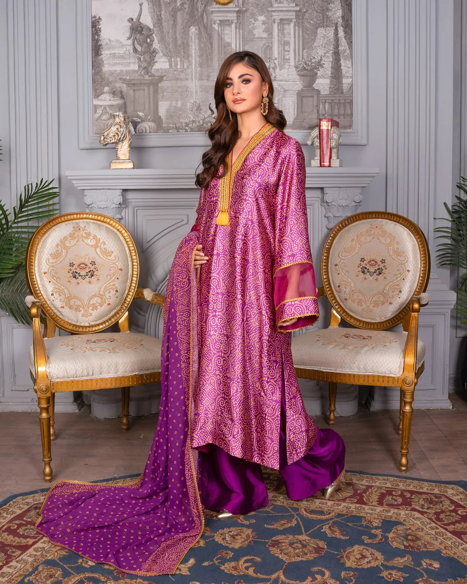 AQ-007 Printed Partywear Stitched 3 pcs