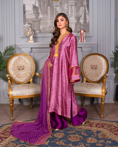 AQ-007 Printed Partywear Stitched 3 pcs